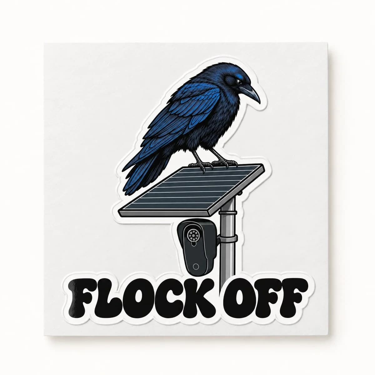 Flock Off Sticker, the sticker on its backing sheet