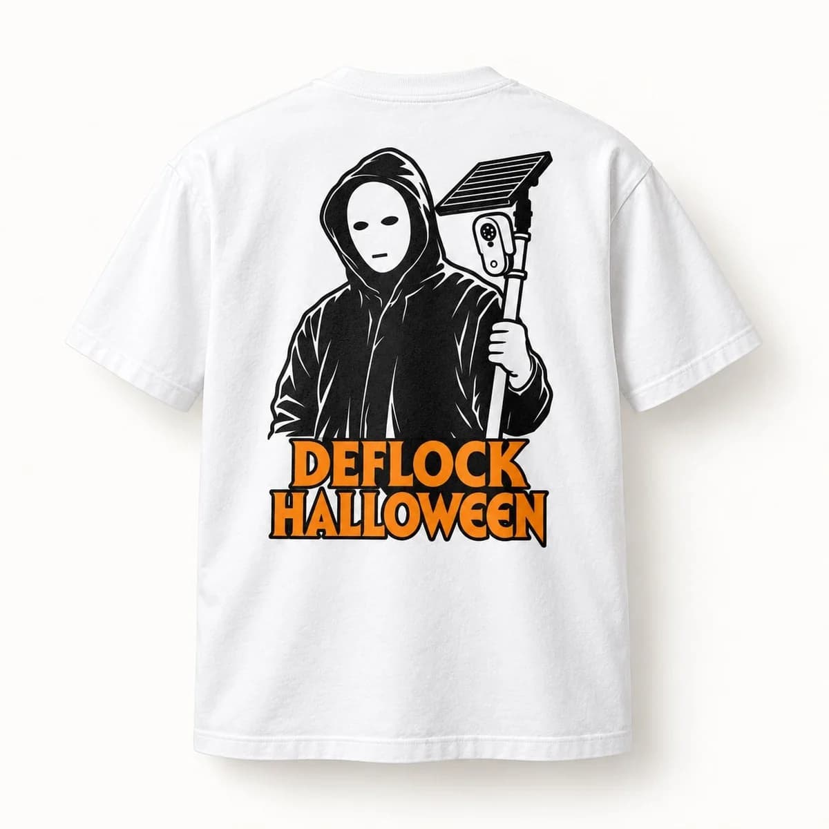 Deflock Halloween Part I Tee in White, back of the shirt