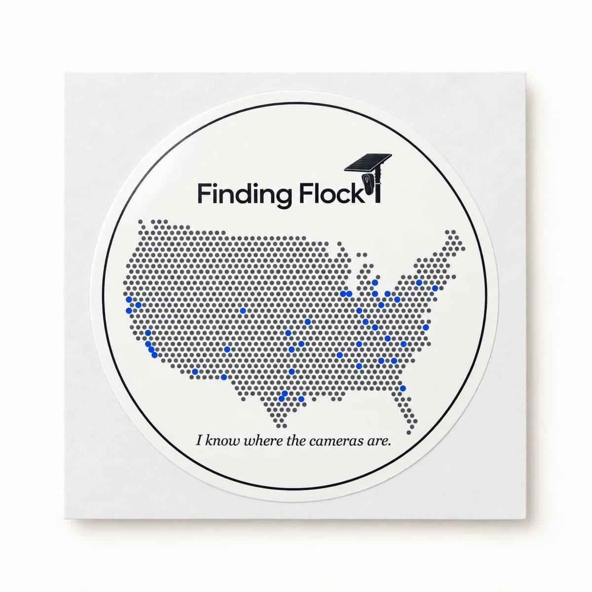 Finding Flock Map Sticker, the sticker on its backing sheet