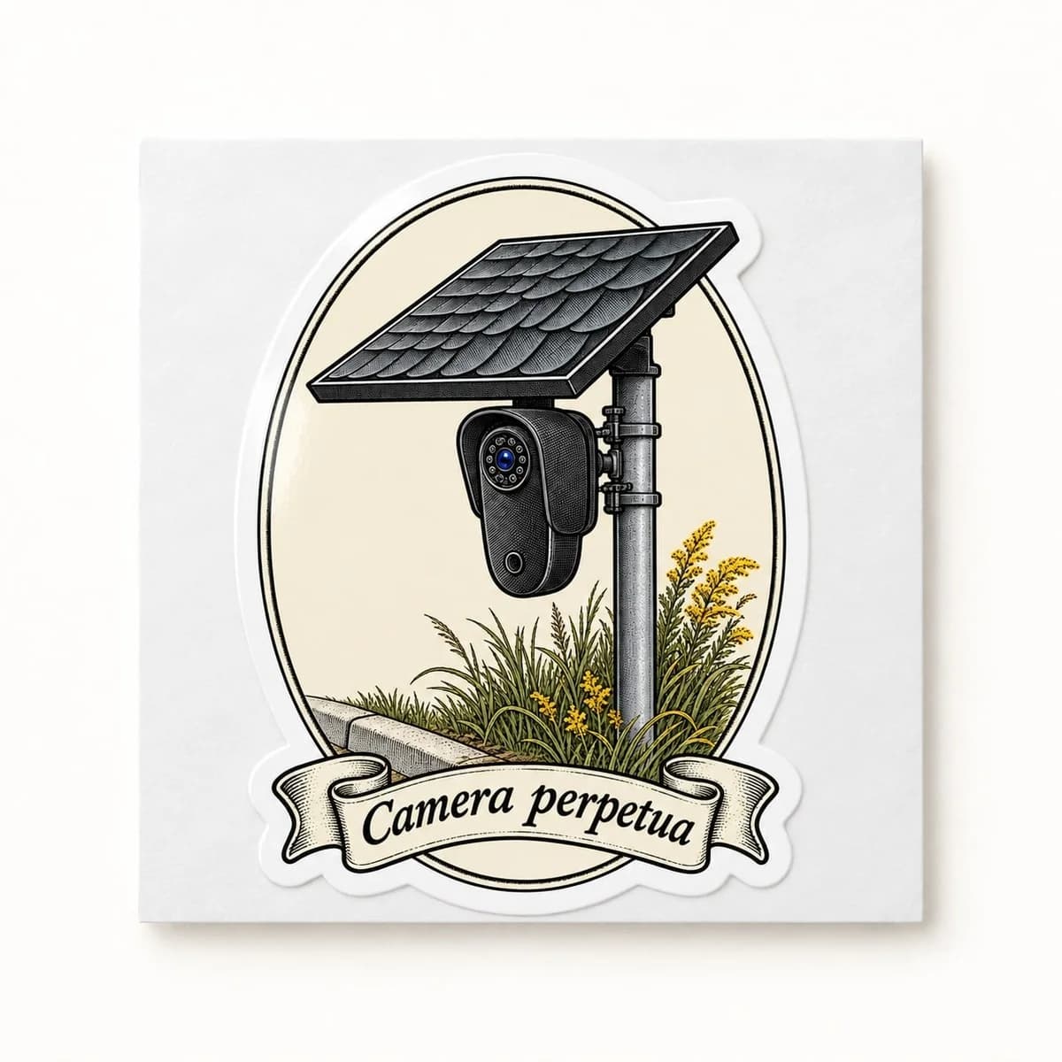 Common Roadside Flock Sticker, the sticker on its backing sheet