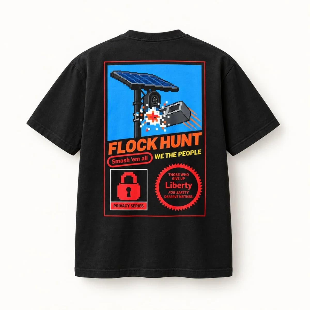 Flock Hunt Part I Tee in Black, back of the shirt